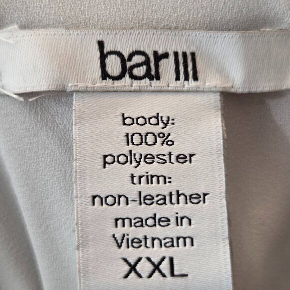 Bar III Women's Sleeveless Overlay Faux-Leather-Trim Top in white Size XXL - Picture 7 of 7